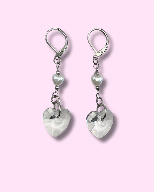 Aros Corazon Cristal