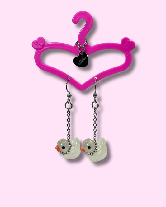 Aros Patitos Transparentes Fluorescentes