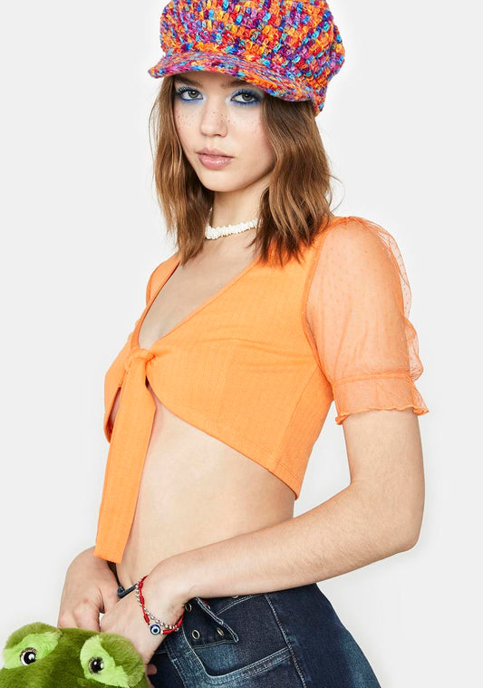 Crop Top mangas transparentes