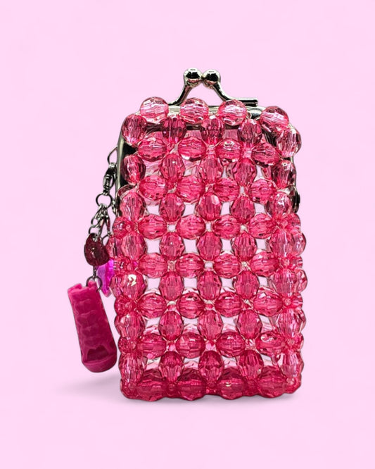 Mini Monedero de beads Amy hecho a mano - Fucsia