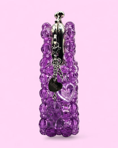 Mini Monedero de beads Amy hecho a mano - Morado y Transparente