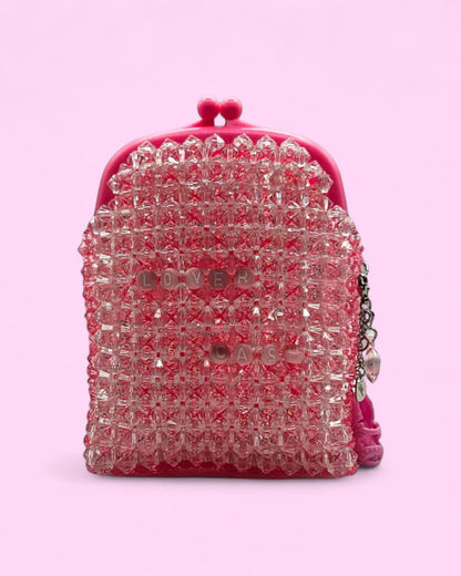 Monedero de beads Lover Cash - Transparente Rosado