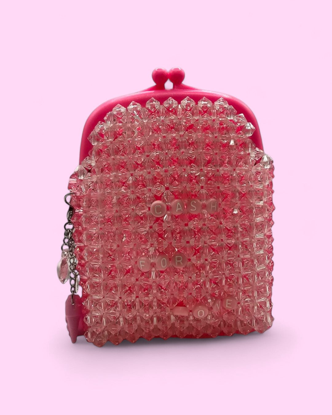 Monedero de beads Lover Cash - Transparente Rosado