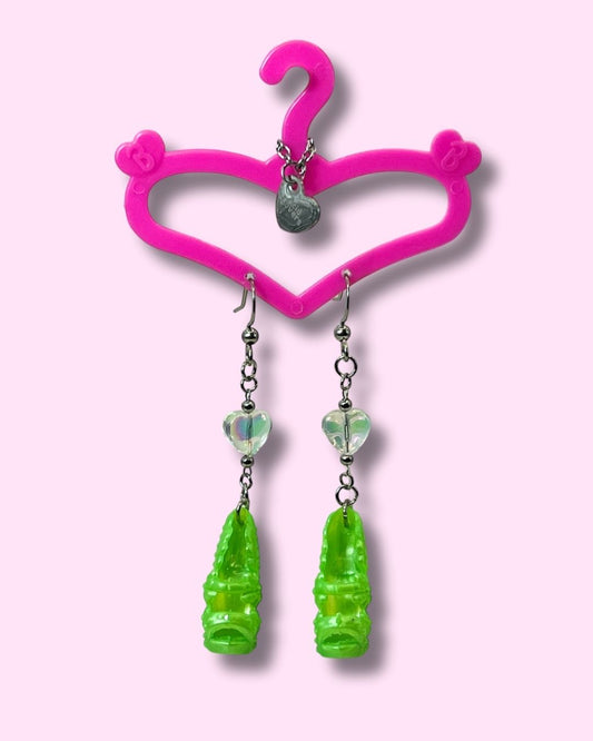 Aros Zapatos Barbie Verde Flores