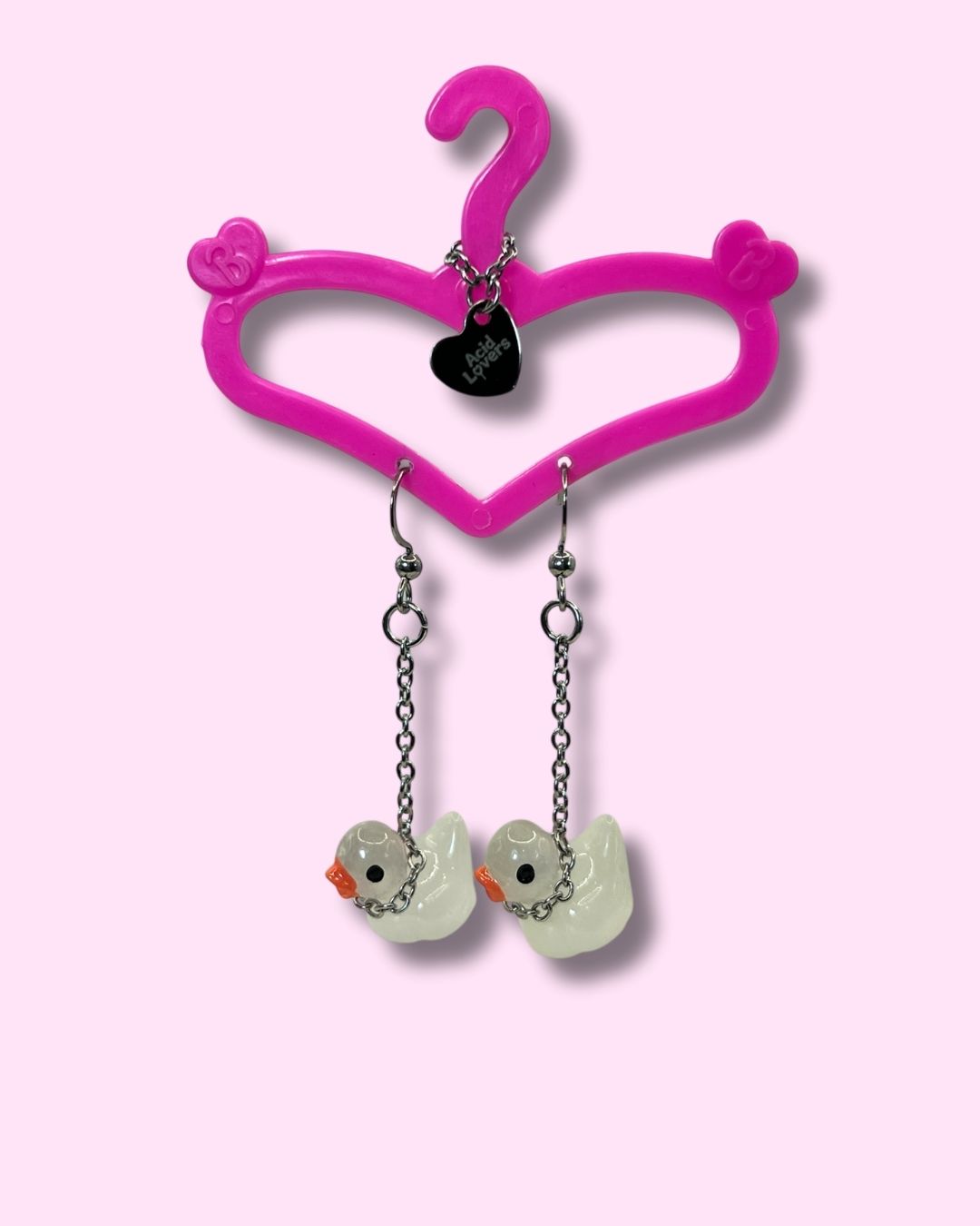 Aros Patitos Transparentes Fluorescentes