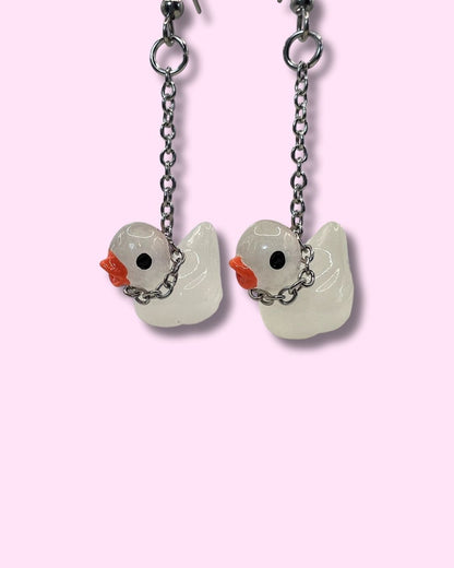 Aros Patitos Transparentes Fluorescentes