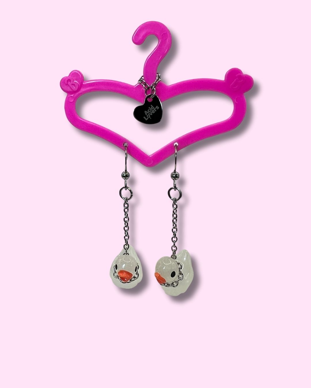 Aros Patitos Transparentes Fluorescentes