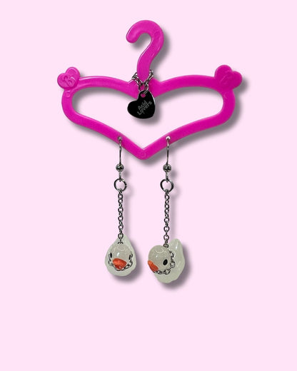 Aros Patitos Transparentes Fluorescentes