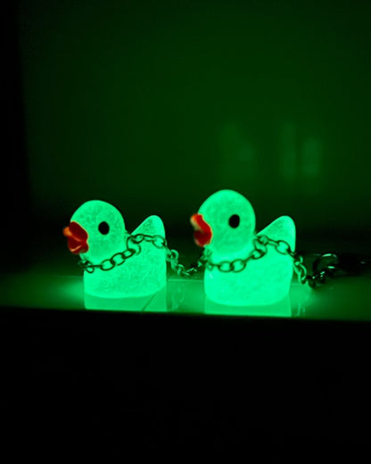 Aros Patitos Transparentes Fluorescentes