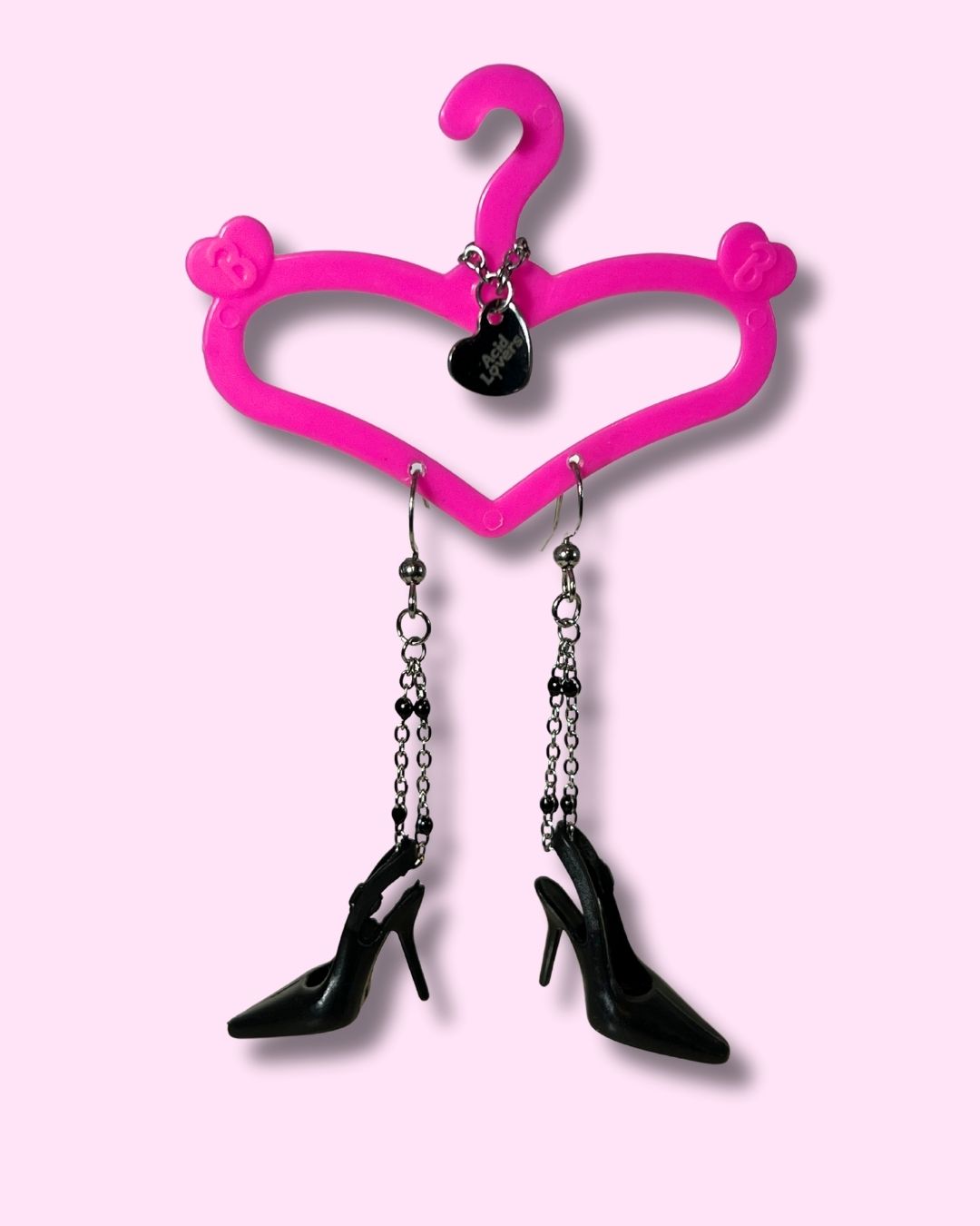 Aros Zapatos Barbie Negros taco aguja