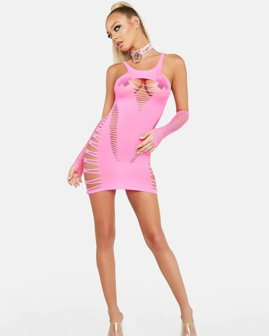 Mini Vestido Bubblegum malla