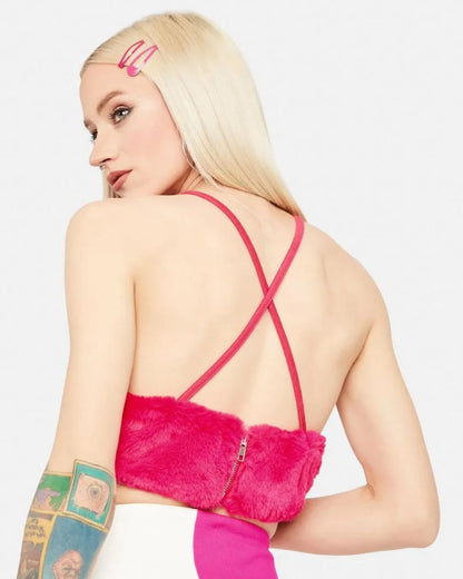 Top Crop Peludo Pink