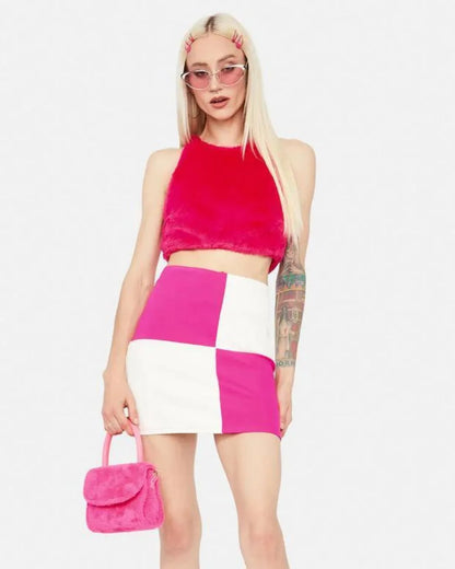 Top Crop Peludo Pink