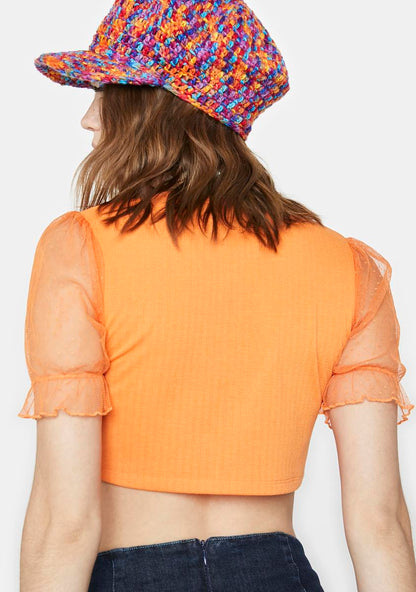 Crop Top mangas transparentes