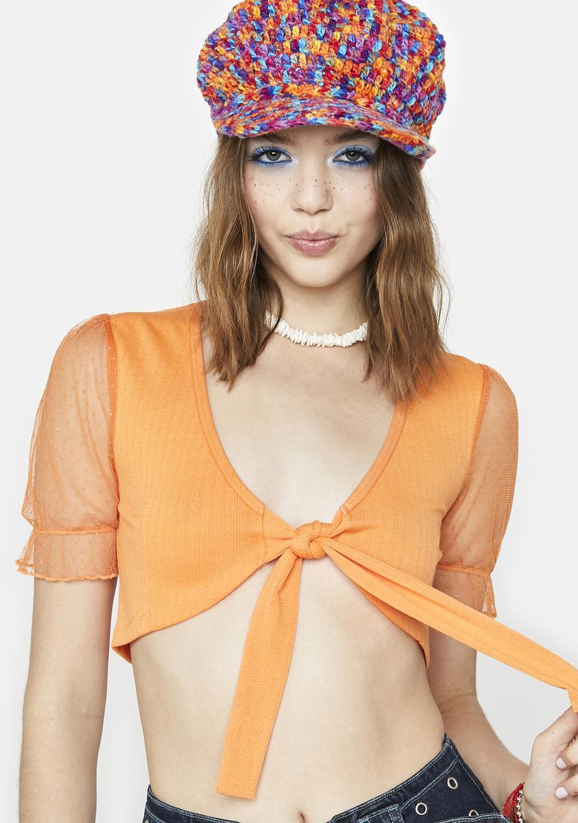 Crop Top mangas transparentes