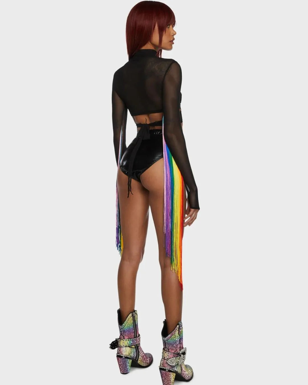 Top Crop Cruzado Flecos Arcoiris